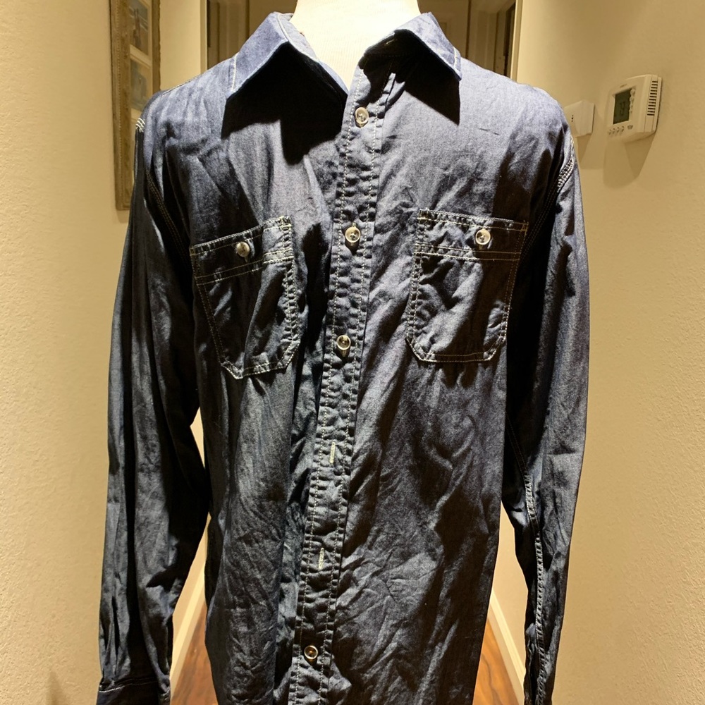 Blue button down